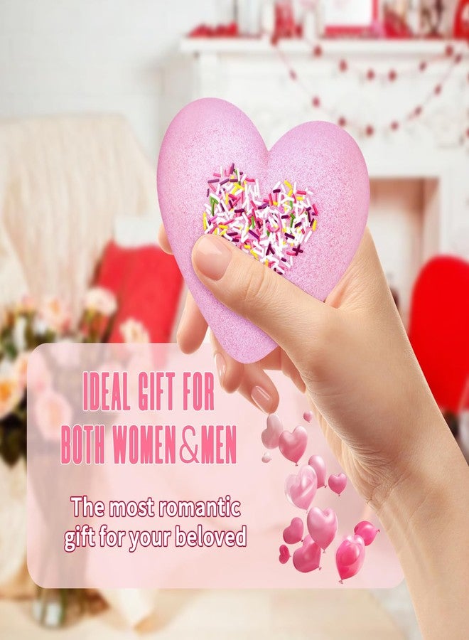 NEWFEIFAN Valentines Bath Bombs for Women, XXL 4-Pack Handmade Natural & Organic Rose Essential Oil, Valentines Day Gifts for Her Him, Valentines Day Basket Birthday Gifts for Wife Daughter Girlfriend Coworkers - Image 5